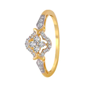 18KT (750) Yellow Gold And Diamond Ring For Women