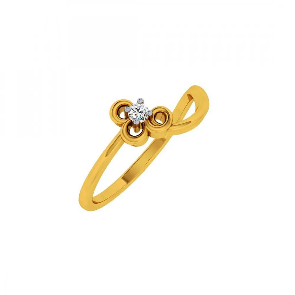 18KT (750) Yellow Gold And Diamond Ring For Women