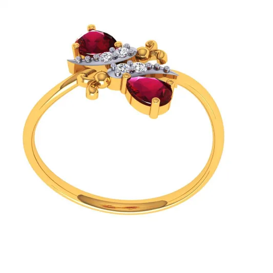 18KT (750) Yellow Gold And Diamond Ring For Women