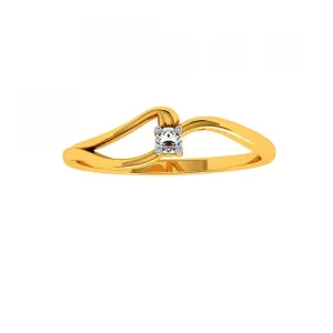 18KT (750) Yellow Gold And Diamond Ring For Women