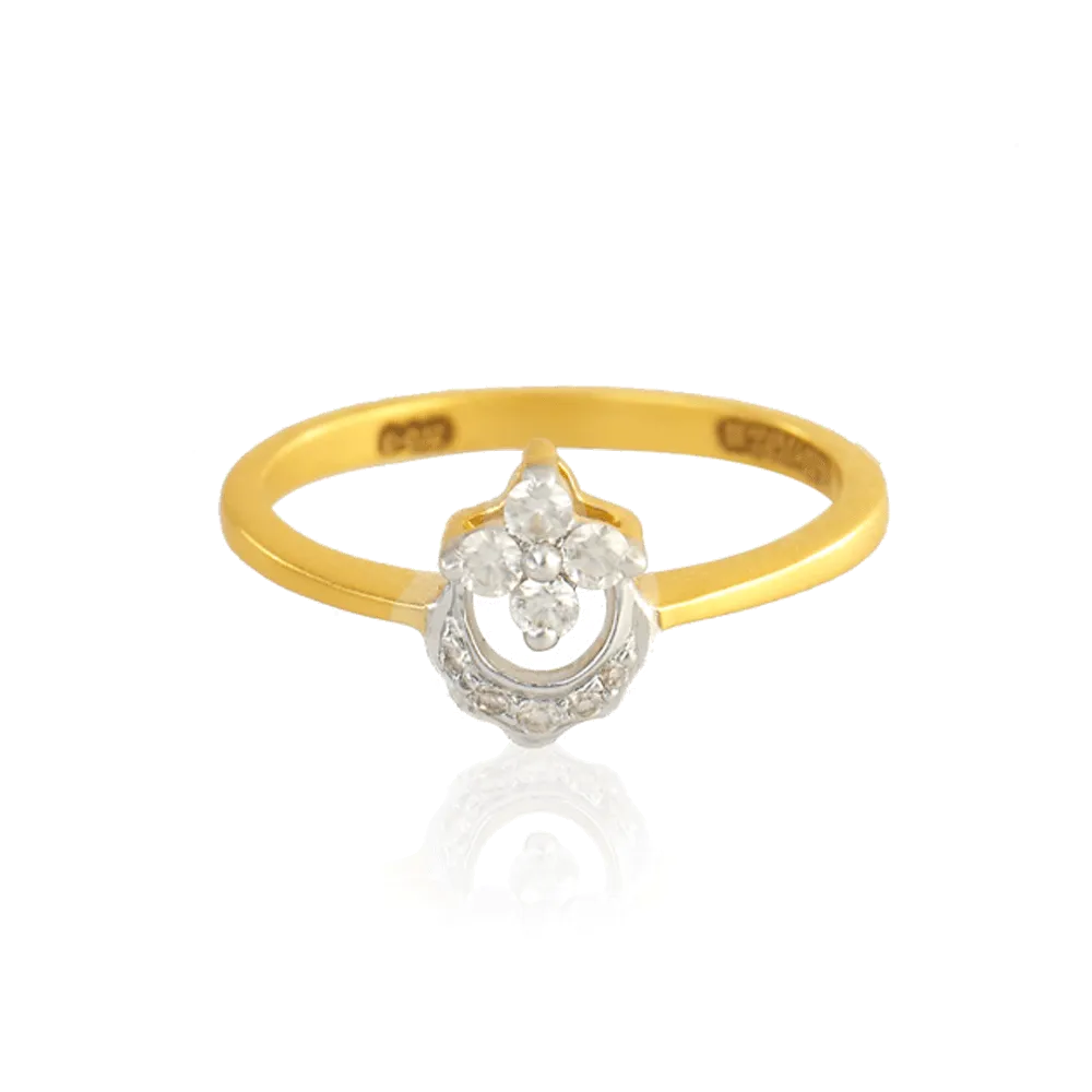 18KT (750) Yellow Gold And Diamond Ring For Women