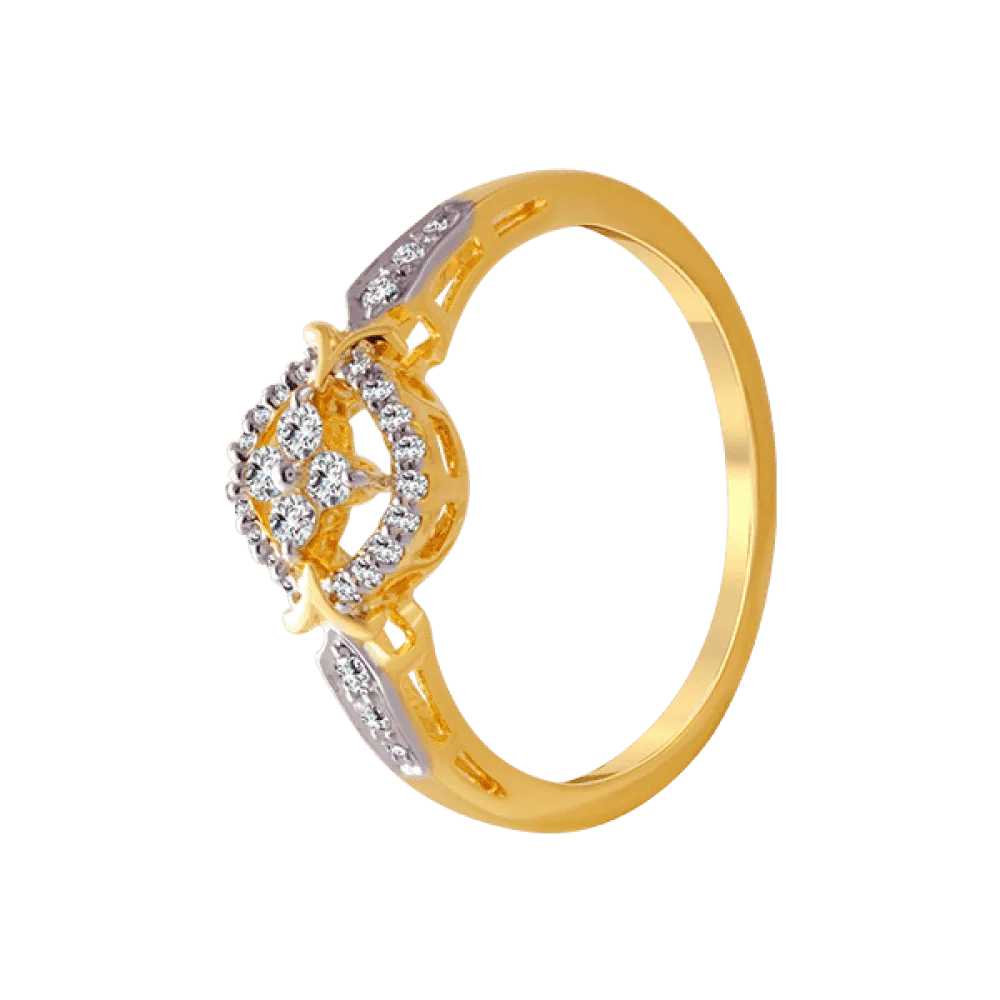 18KT (750) Yellow Gold And Diamond Ring For Women