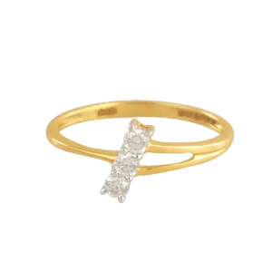 18KT (750) Yellow Gold And Diamond Ring For Women