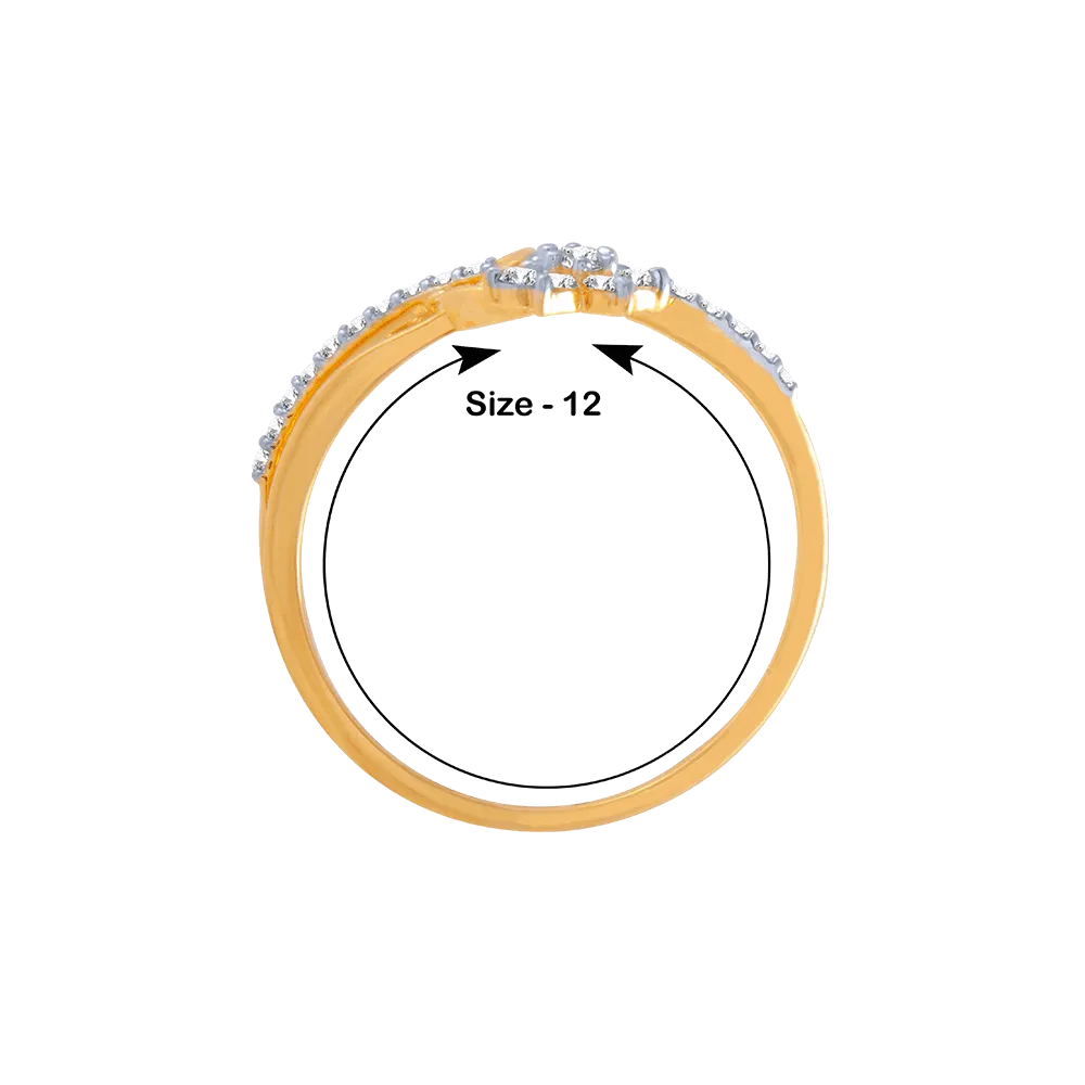 18KT (750) Yellow Gold And Diamond Ring For Women