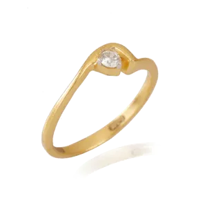 18KT (750) Yellow Gold And Diamond Ring For Women