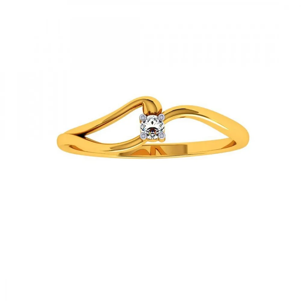 18KT (750) Yellow Gold And Diamond Ring For Women