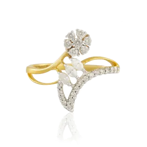 18KT (750) Yellow Gold And Diamond Ring For Women