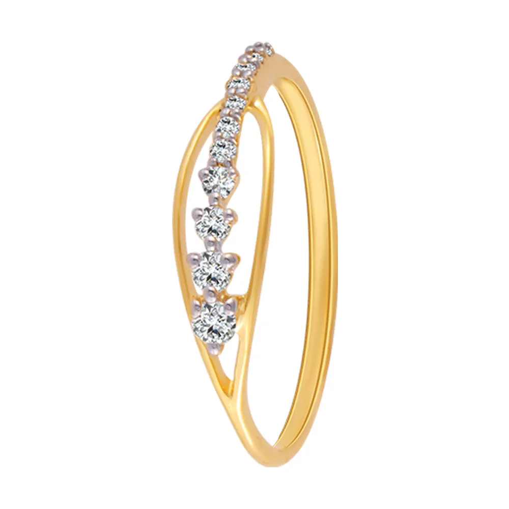 18KT (750) Yellow Gold And Diamond Ring For Women