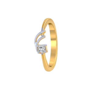18KT (750) Yellow Gold And Diamond Ring For Women