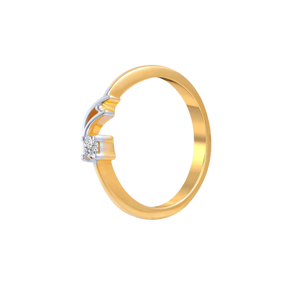 18KT (750) Yellow Gold And Diamond Ring For Women