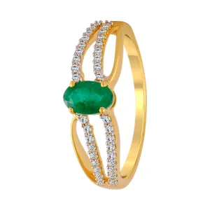 18KT (750) Yellow Gold And Diamond Ring For Women