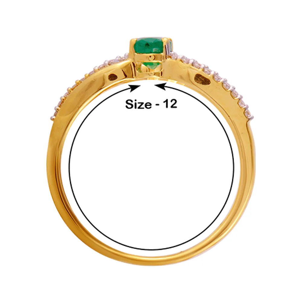 18KT (750) Yellow Gold And Diamond Ring For Women