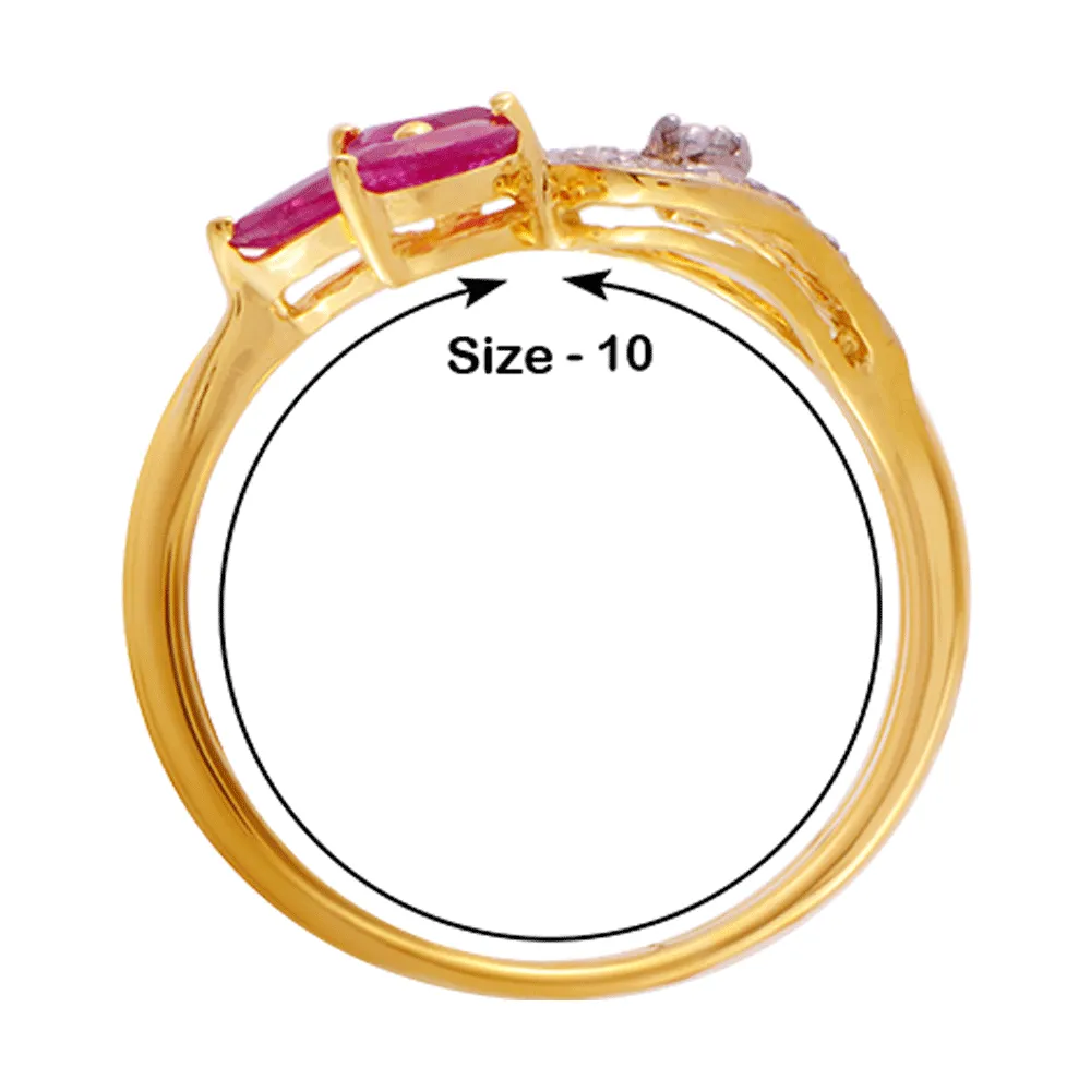 18KT (750) Yellow Gold And Diamond Ring For Women