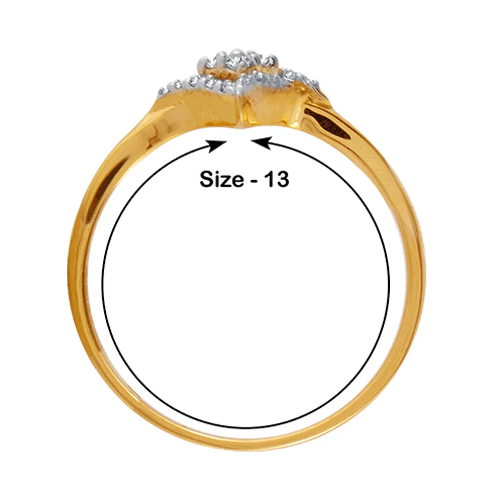 18KT (750) Yellow Gold And Diamond Ring For Women