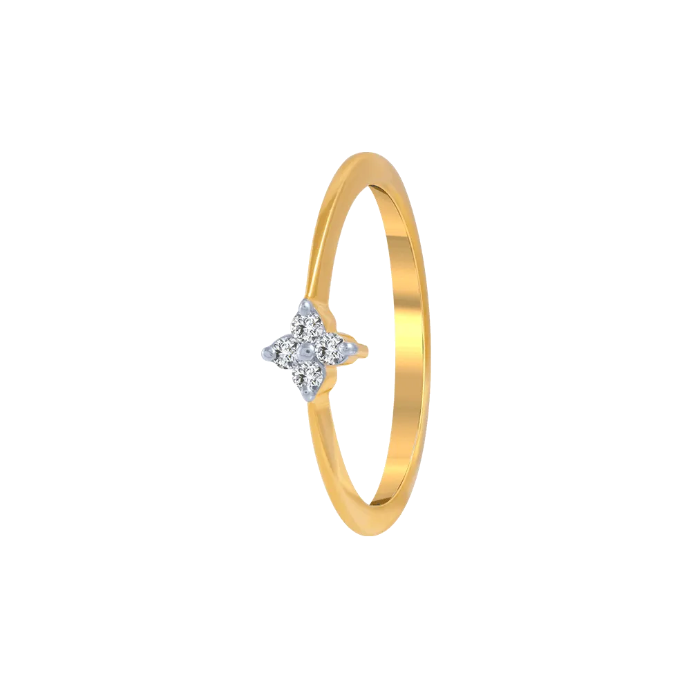 18KT (750) Yellow Gold And Diamond Ring For Women
