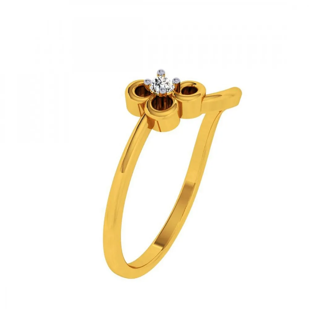 18KT (750) Yellow Gold And Diamond Ring For Women