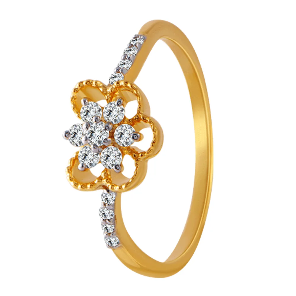 18KT (750) Yellow Gold And Diamond Ring For Women