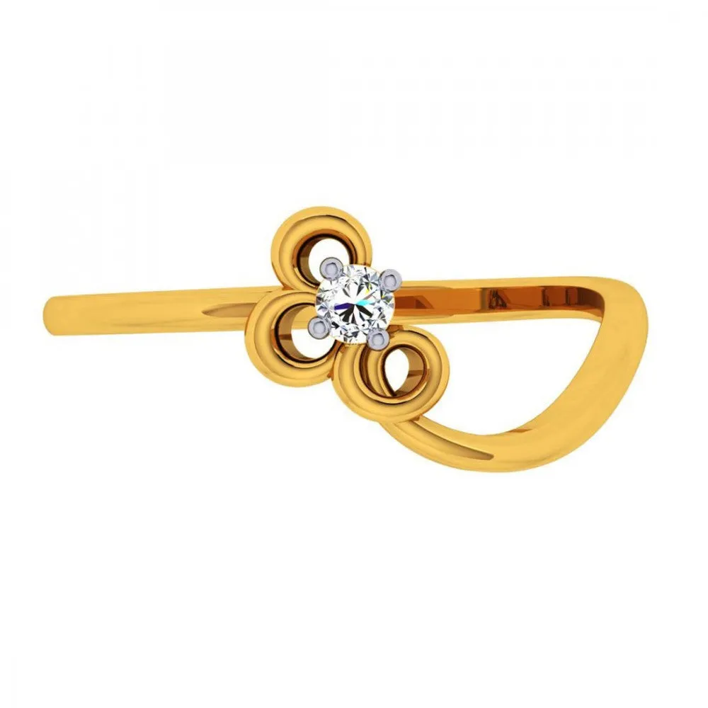 18KT (750) Yellow Gold And Diamond Ring For Women