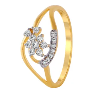 18KT (750) Yellow Gold And Diamond Ring For Women