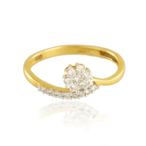 18KT (750) Yellow Gold And Diamond Ring For Women