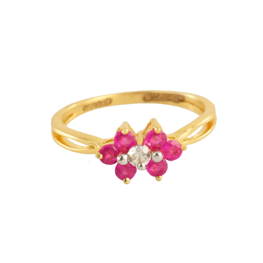 18KT (750) Yellow Gold And Diamond Ring For Women