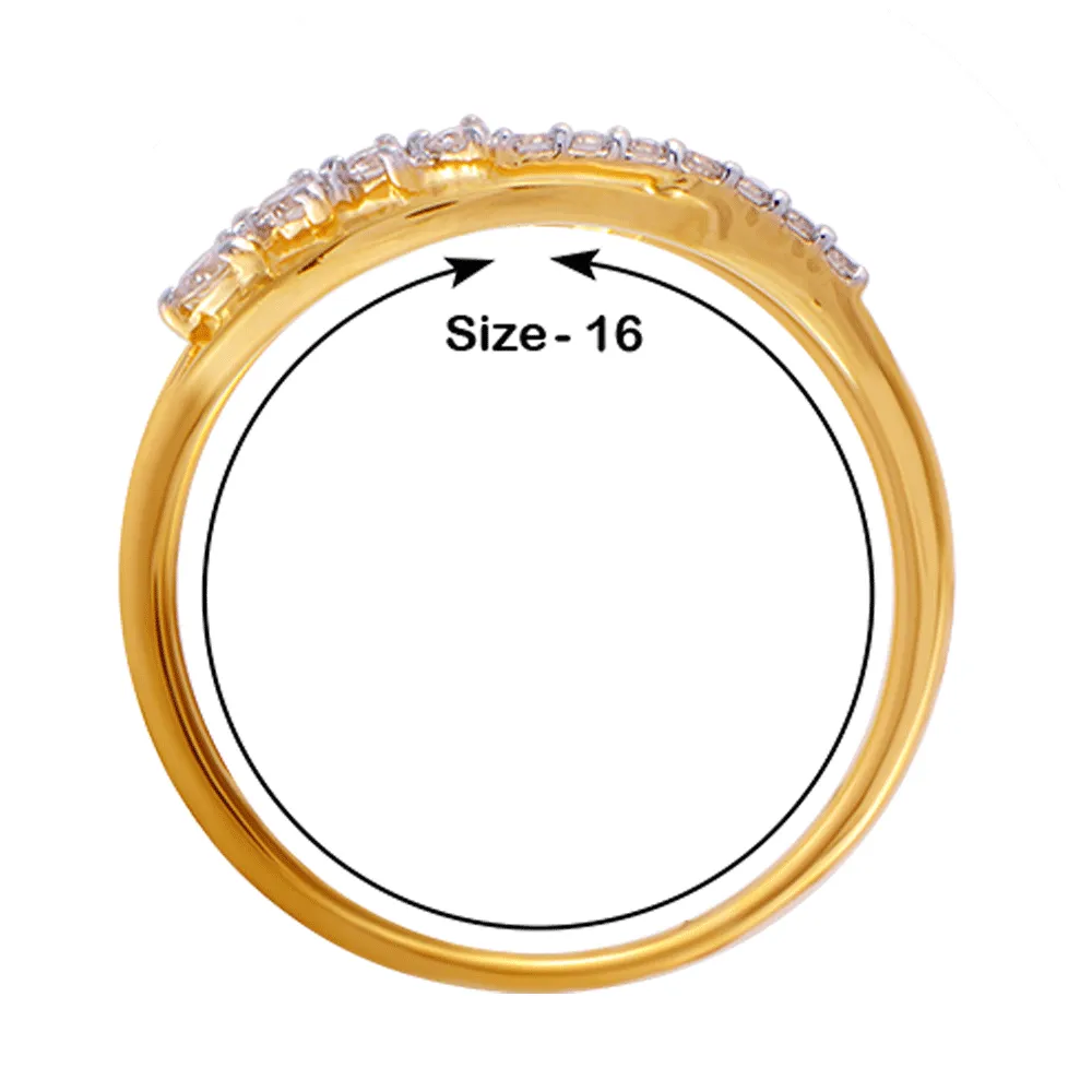 18KT (750) Yellow Gold And Diamond Ring For Women