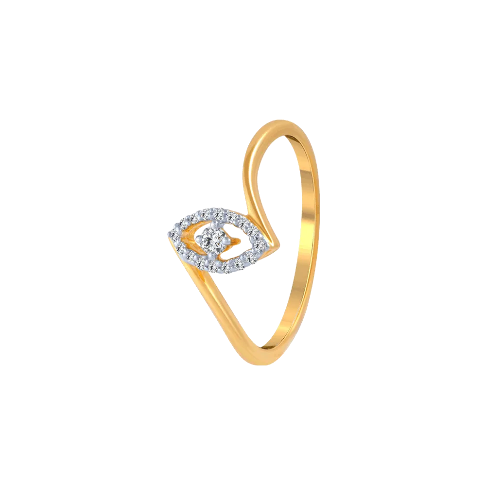 18KT (750) Yellow Gold And Diamond Ring For Women