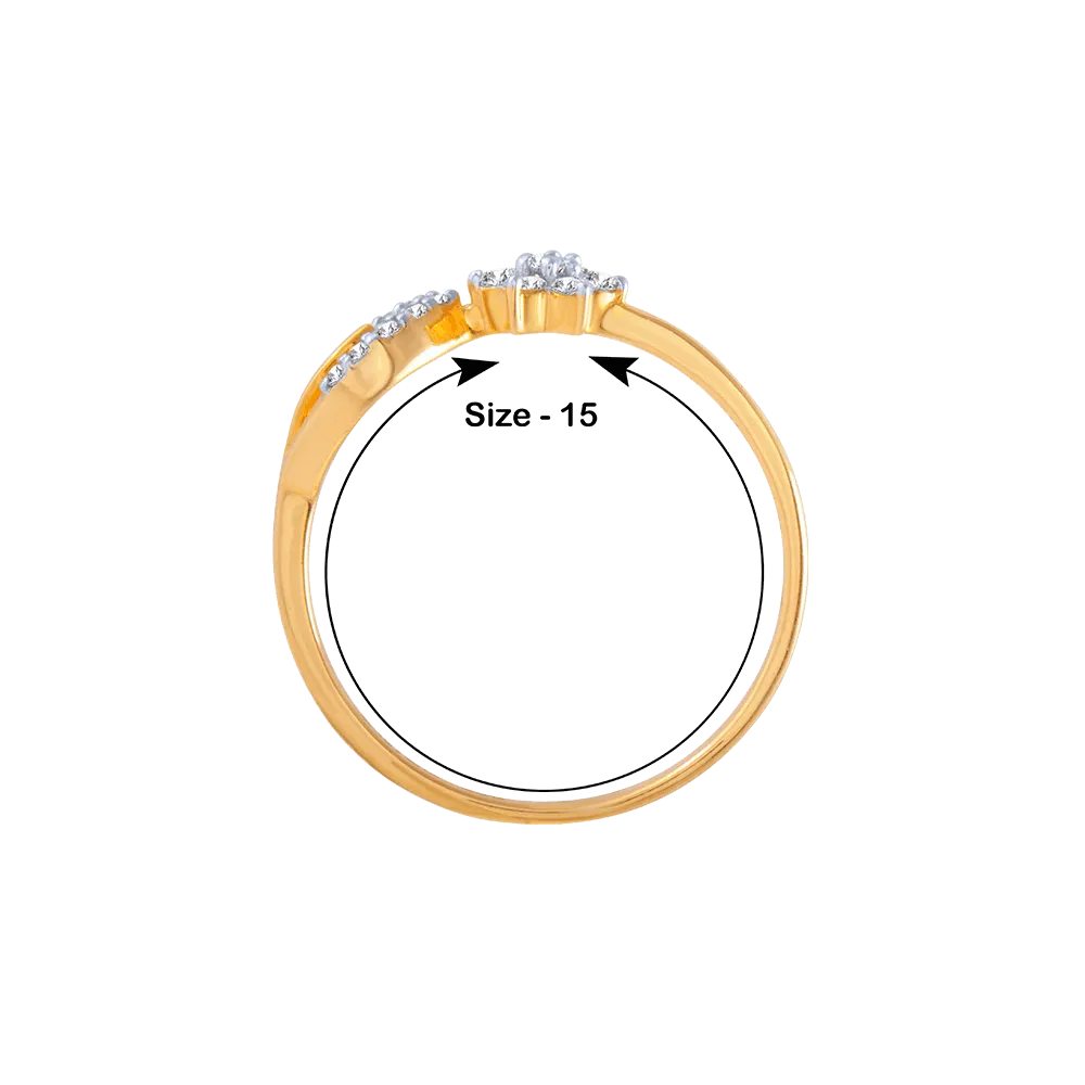 18KT (750) Yellow Gold And Diamond Ring For Women