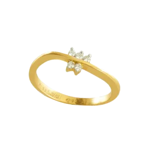 18KT (750) Yellow Gold And Diamond Stud Earrings For Women
