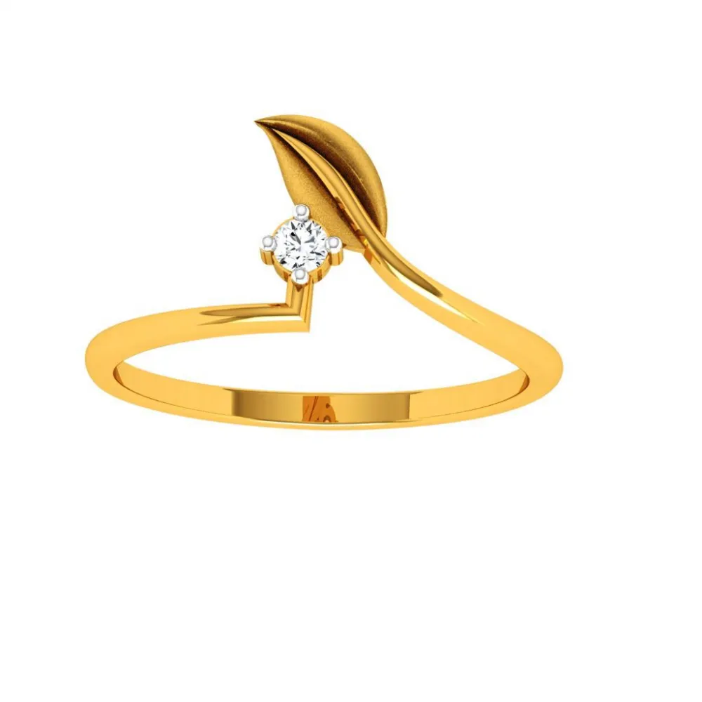 18KT (750) Yellow Gold Diamond Ring For Woman