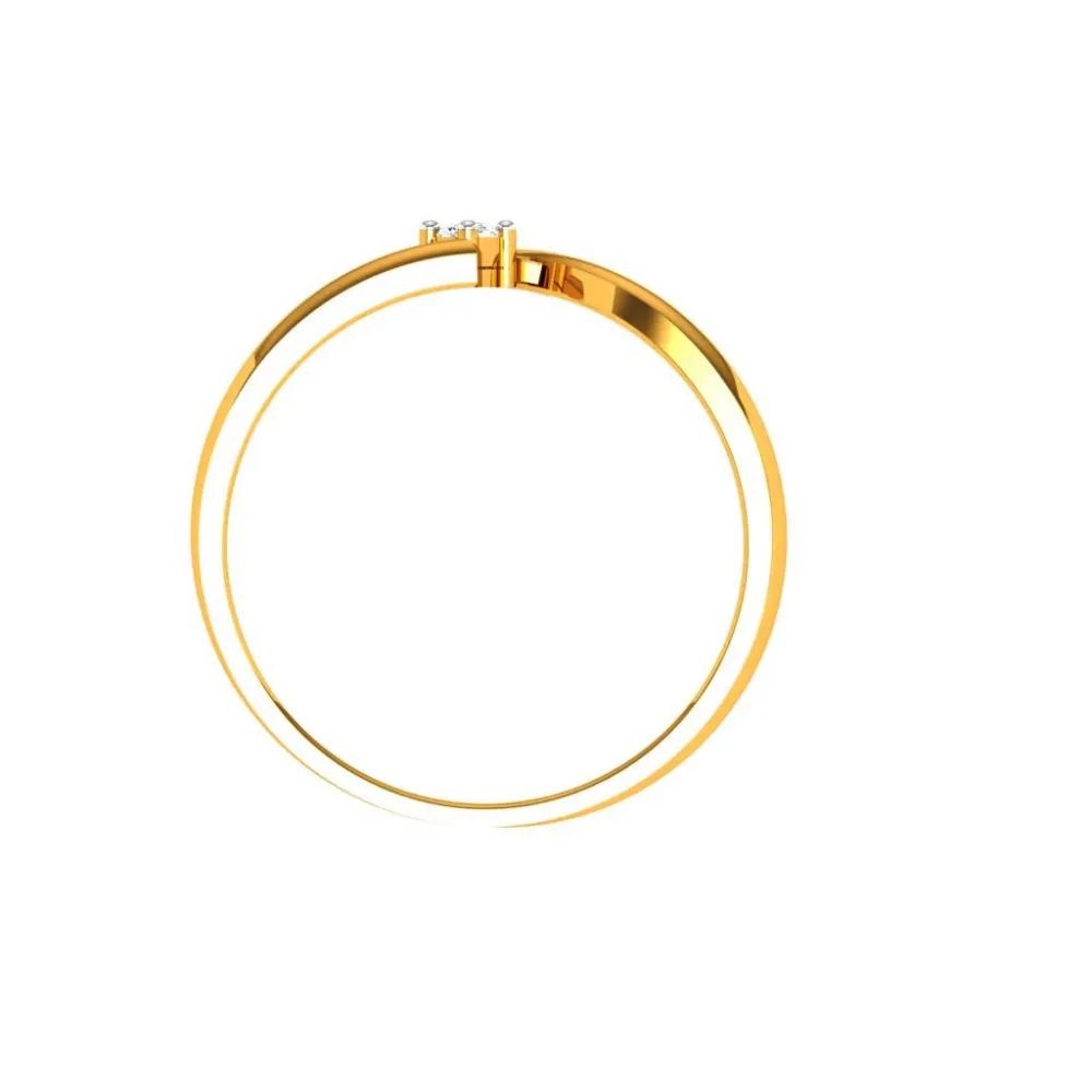 18KT (750) Yellow Gold Diamond Ring For Woman