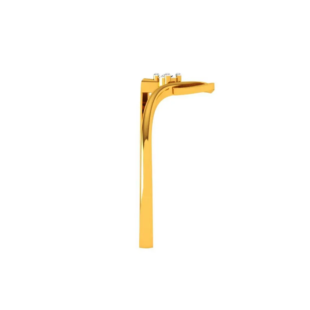 18KT (750) Yellow Gold Diamond Ring For Woman