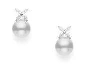 18kt Pearl Stud and Diamond Earrings