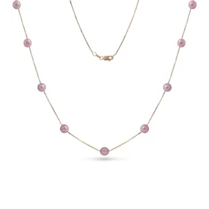 18" Freshwater Pearl Necklace in Gold - 5-6mm