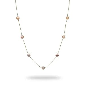 18" Mixed Freshwater Pearl Necklace in Gold - 5-6mm