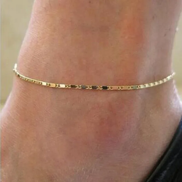 1PC Simple Style Sexy Gold Silver Beach Anklet Chain Women Anklet Bracelet Barefoot Foot Jewelry Fashion  Accessories