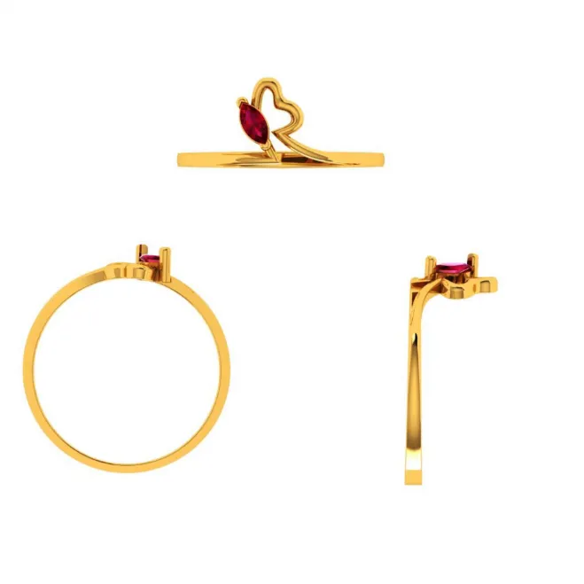 22KT (916) Yellow Gold Ring For Women