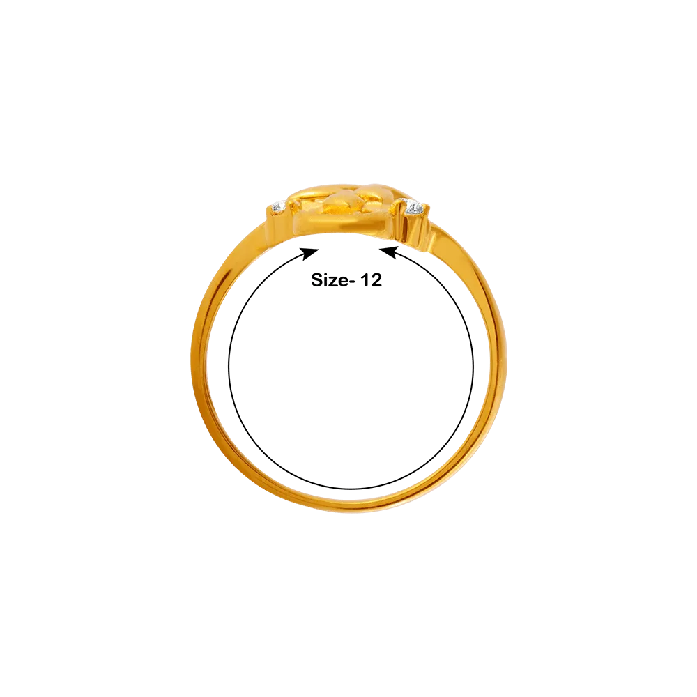 22KT Yellow Gold And American Diamond Ring For Women