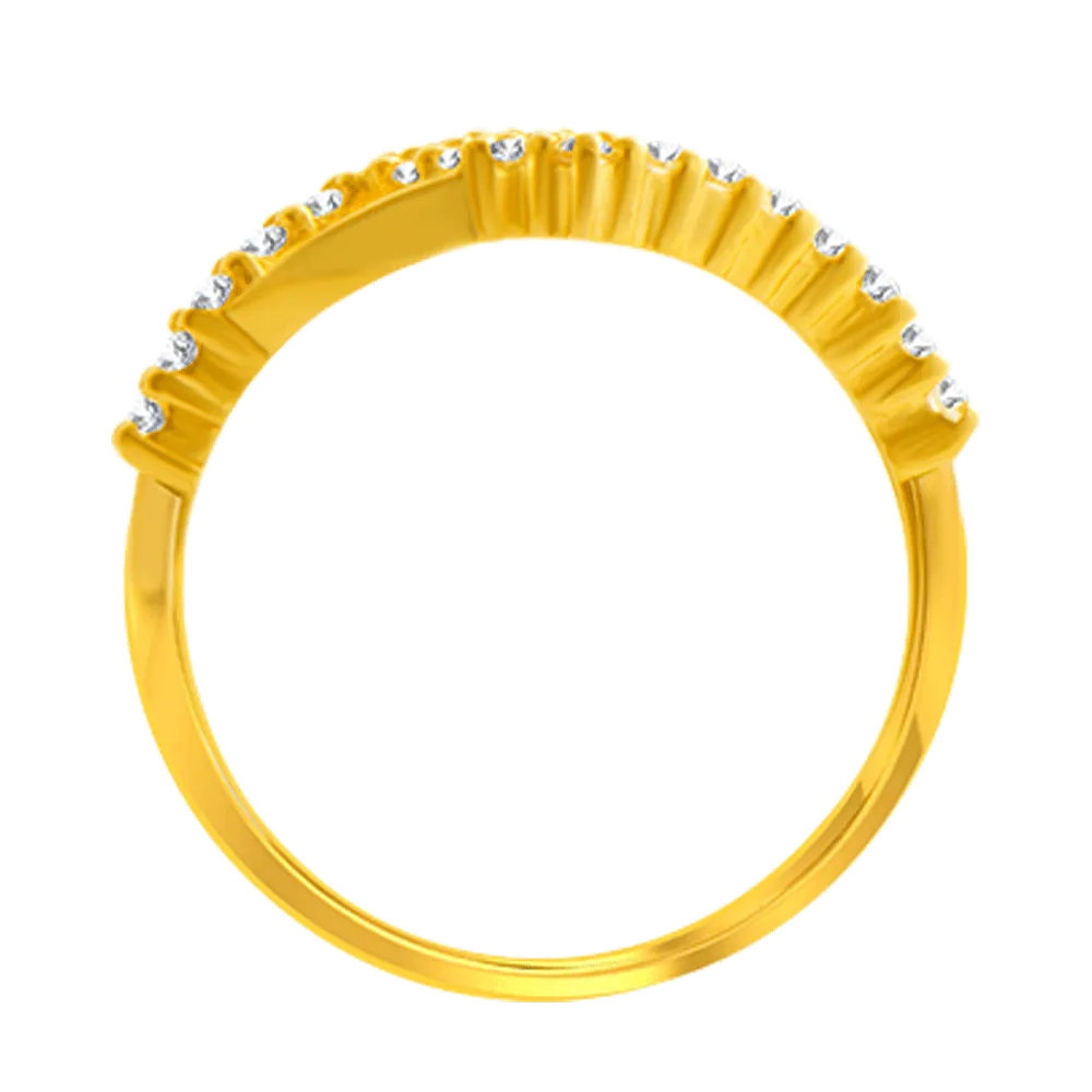 22KT Yellow Gold And American Diamond Ring For Women