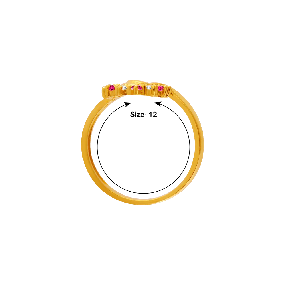 22KT Yellow Gold And American Diamond Ring For Women