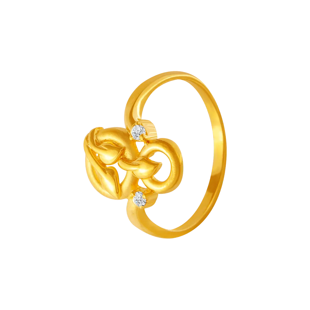 22KT Yellow Gold And American Diamond Ring For Women