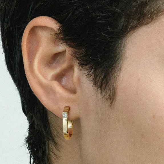 2.5mm Braga Hoop Earrings with Diamonds