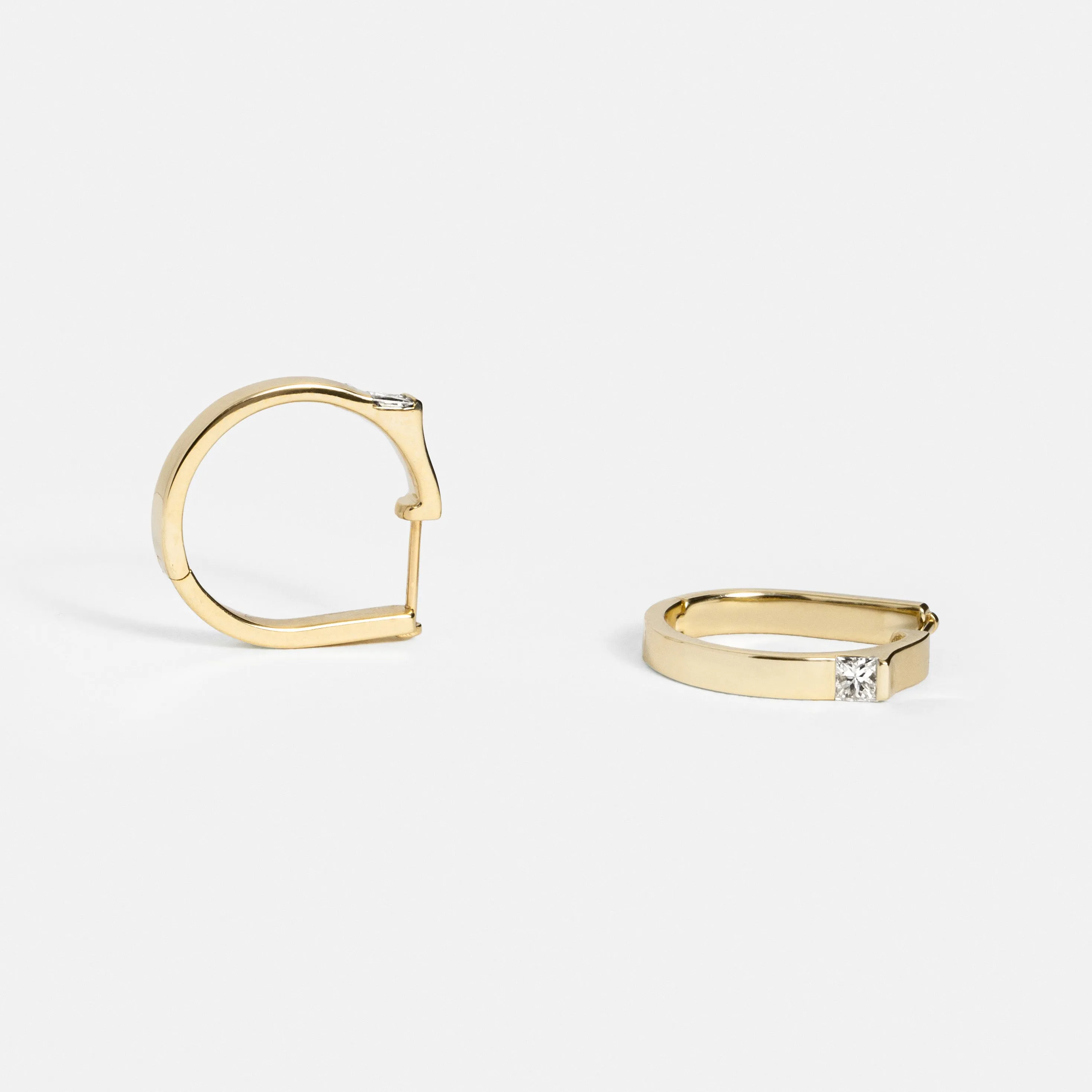 2.5mm Braga Hoop Earrings with Diamonds