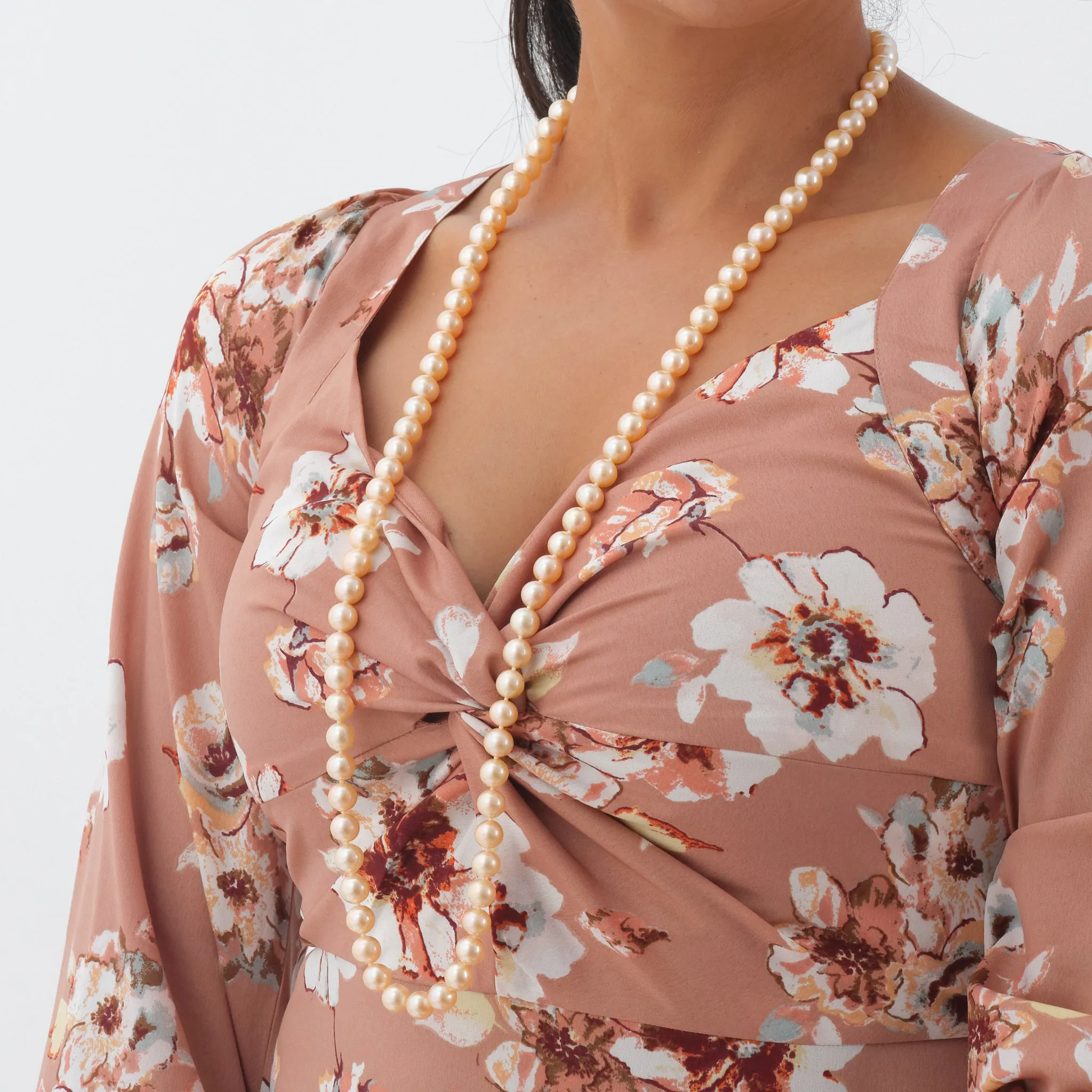 38" Peach Freshwater Pearl Strand