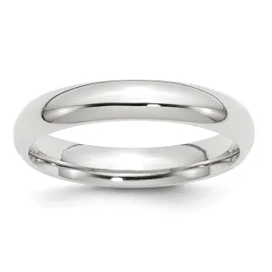 4 MM Half Round Comfort Fit 14k White Gold Wedding Ring