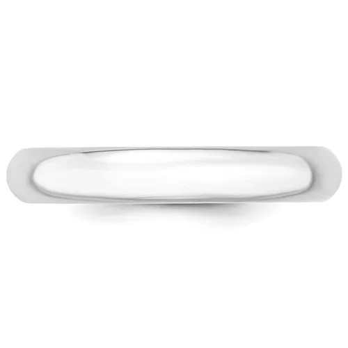 4 MM Half Round Comfort Fit 14k White Gold Wedding Ring