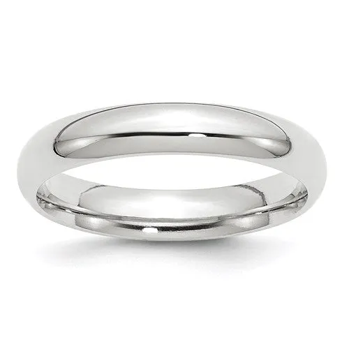 4 MM Half Round Comfort Fit 14k White Gold Wedding Ring