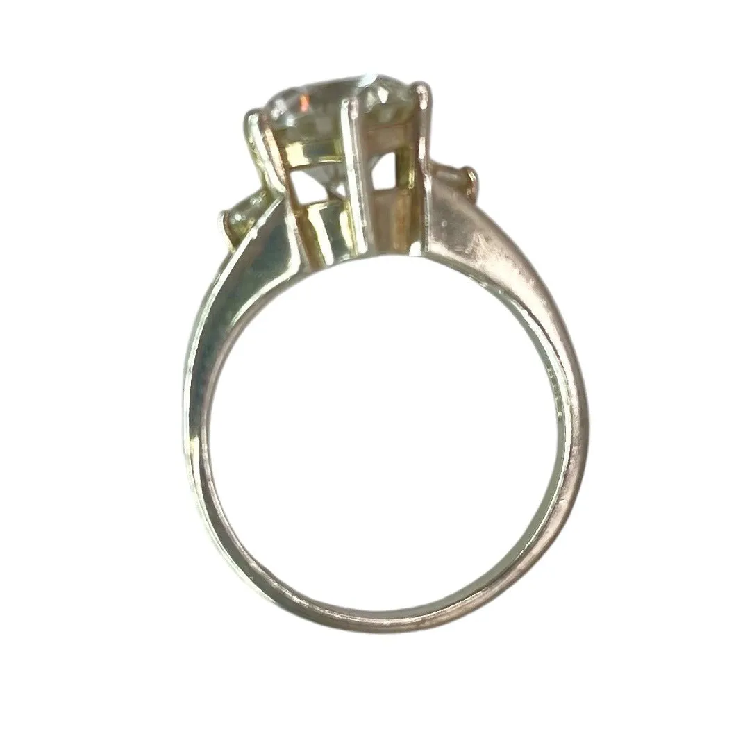 925 Sterling Silver Round Cut CZ Ring Size 9 Formal Engagement Wedding