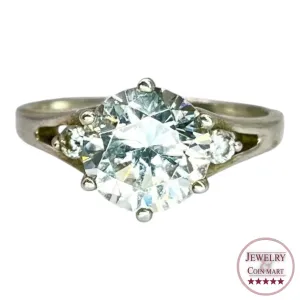 925 Sterling Silver Round Cut CZ Ring Size 9 Formal Engagement Wedding
