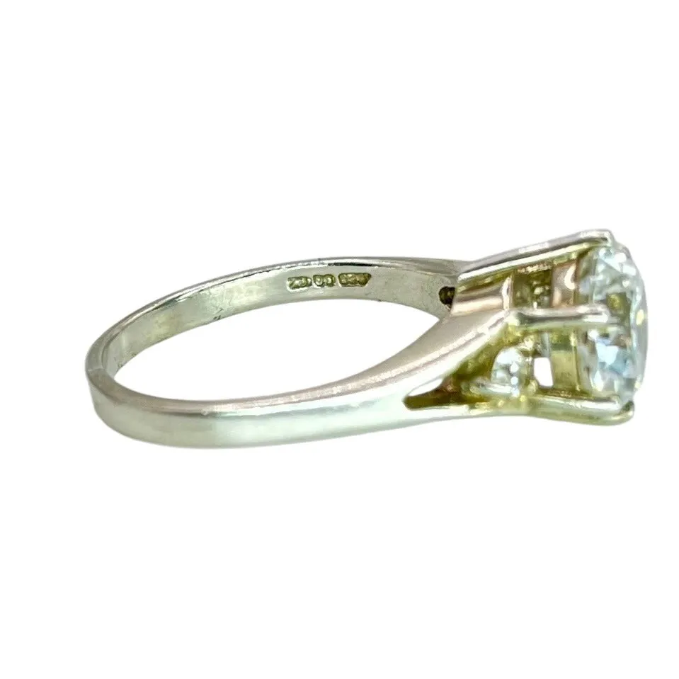 925 Sterling Silver Round Cut CZ Ring Size 9 Formal Engagement Wedding